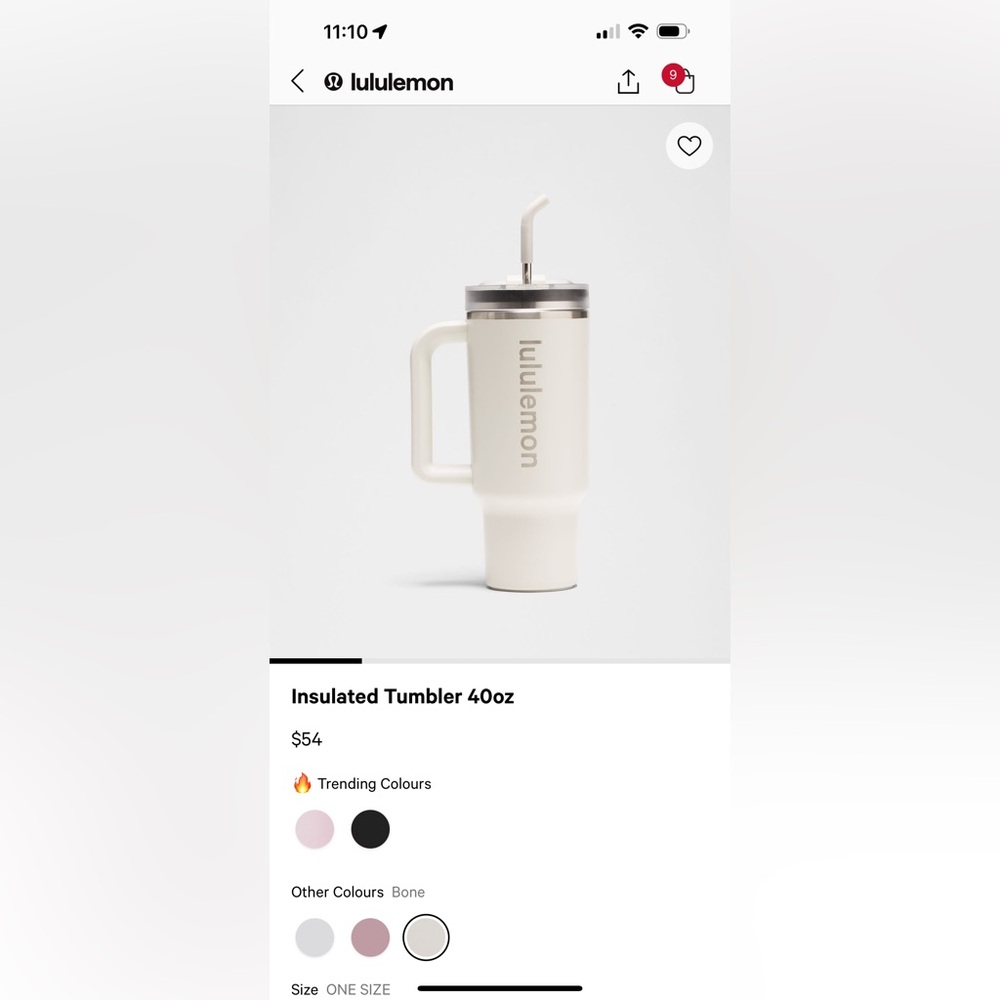 Lululemon brand new insulated tumbler 40 OZ bone color